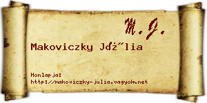 Makoviczky Júlia névjegykártya